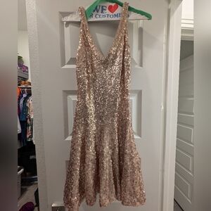Guess Eloise Sequin Party Dress Rose Gold Size 2